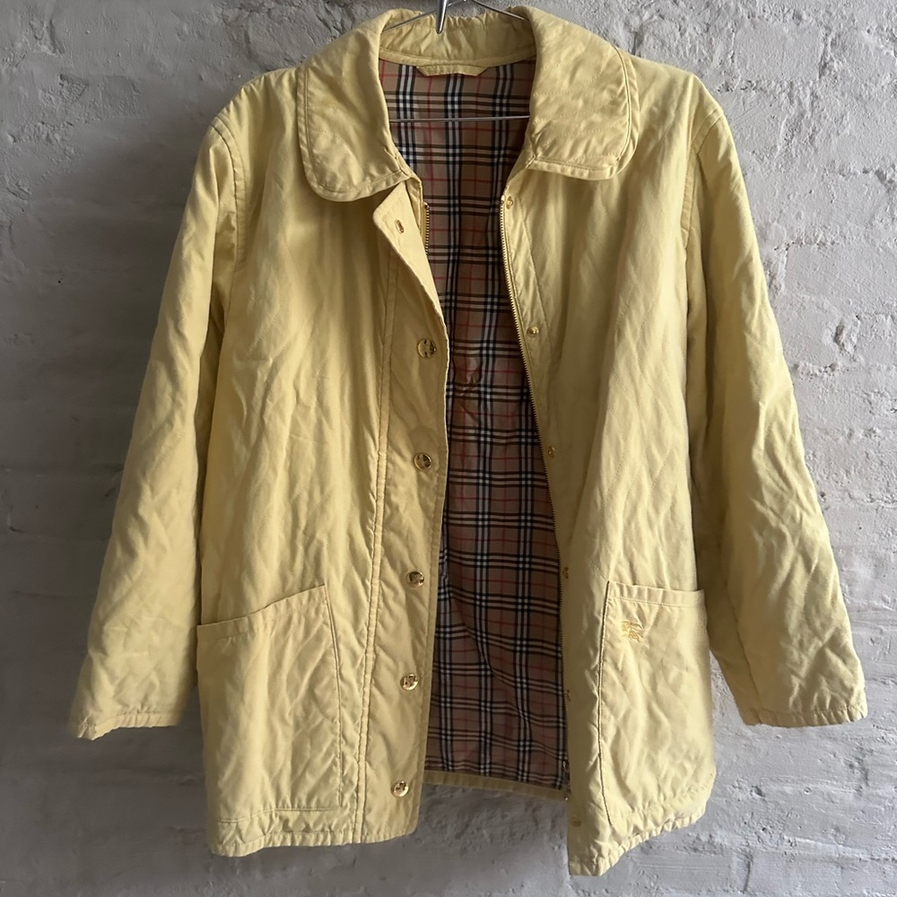 Burberry Light Yellow Quilted Utility Jacket
